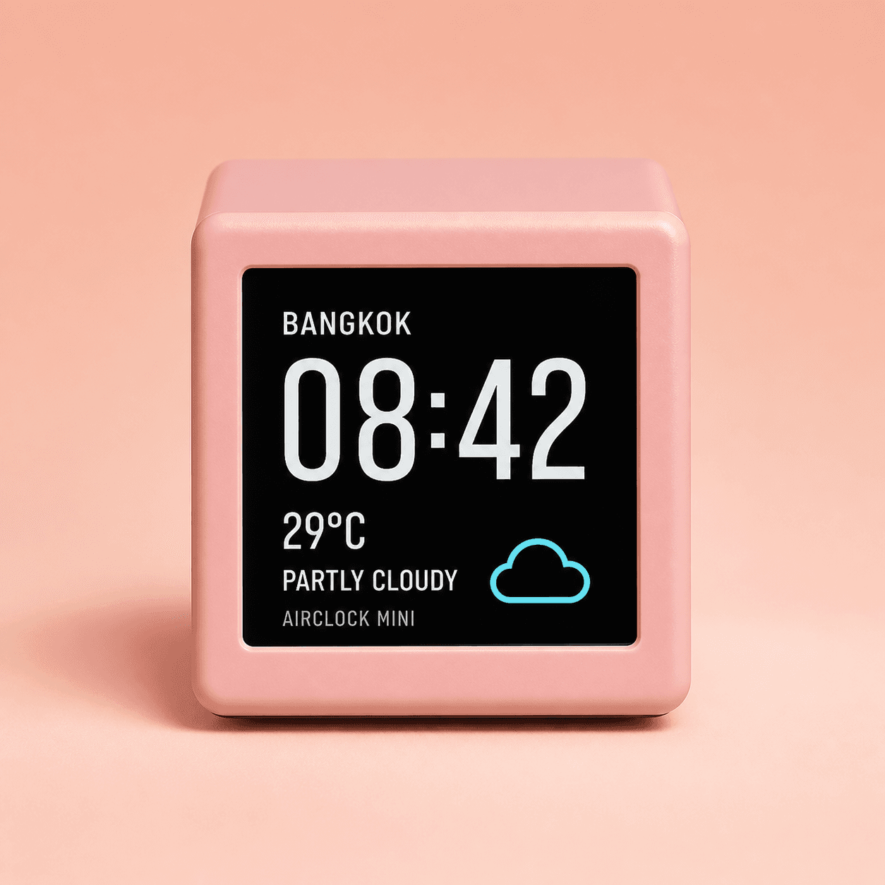 Airclock Mini แสดงเวลาและอากาศบนโต๊ะทำงาน