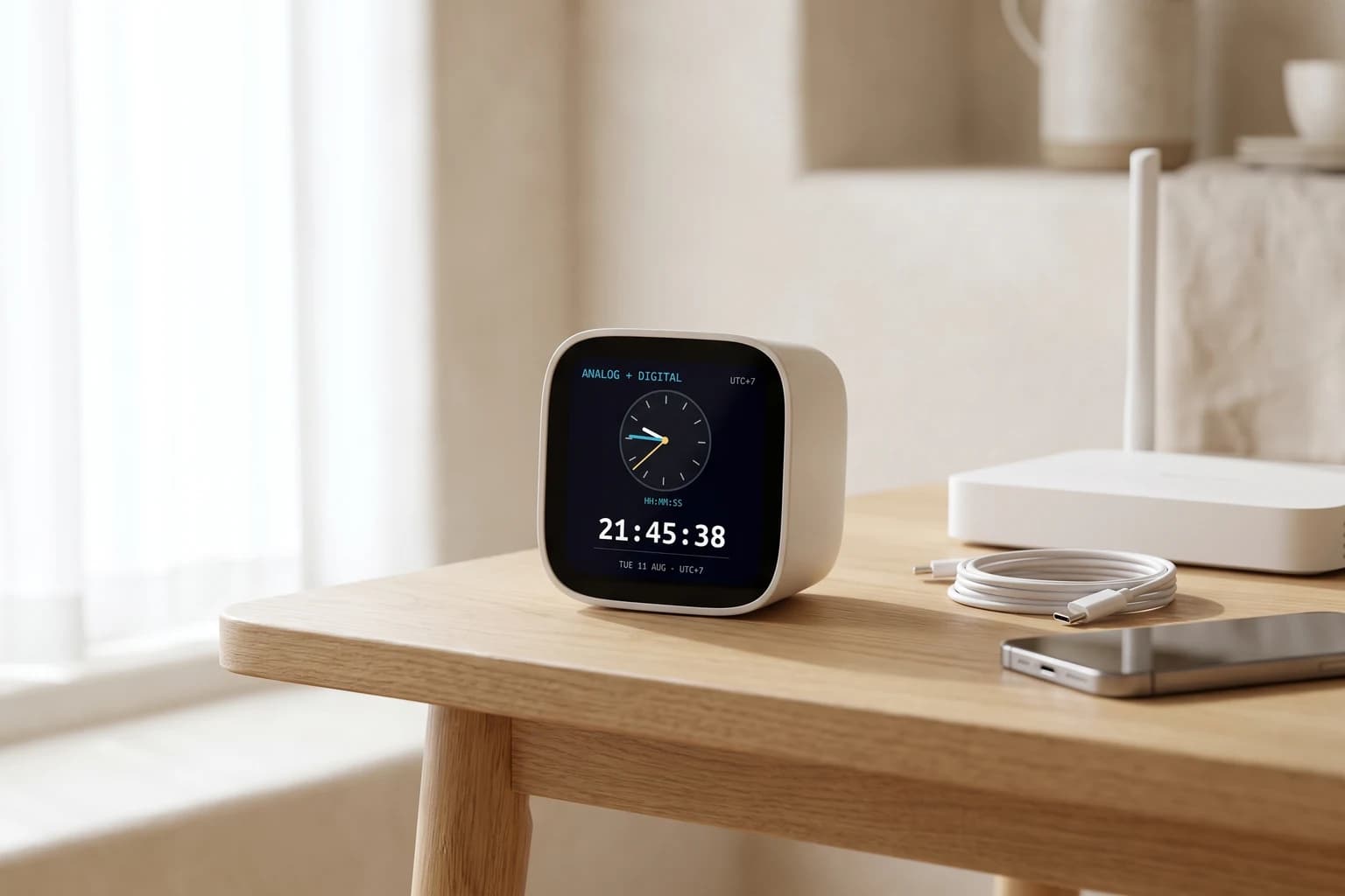 เราเตอร์ สายไฟ โทรศัพท์ และสัญลักษณ์การตั้งค่า Wi-Fi 2.4 GHz